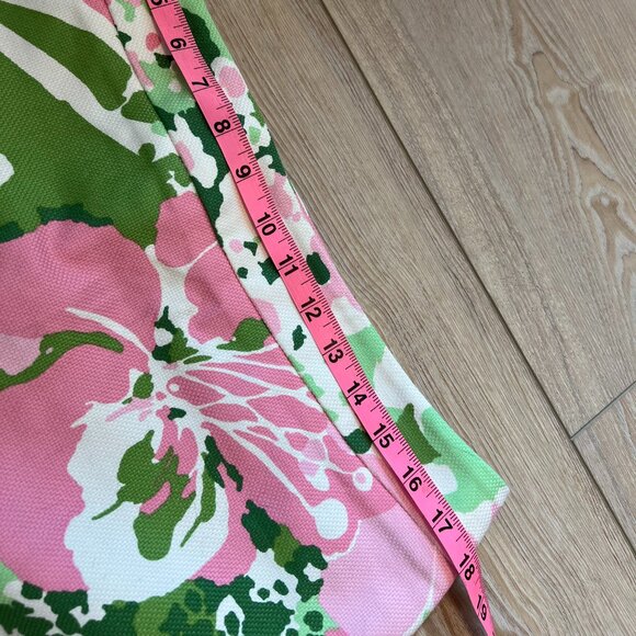 💐Talbots Sz 14P Green White Petal pink Floral Pencil Skirt vibrant Green White - Picture 7 of 8